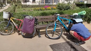 Photo of our both bicycles. I work on the baggage of Aim'jie