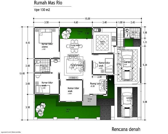 denah rumah kecil sederhana yg terkini