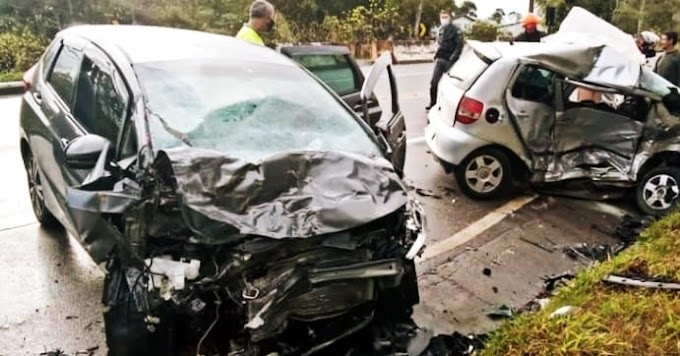 COLISÃO DEIXA SALDO DE 1 MORTO E OUTRO FERIDO NA PISTA MOLHADA DA RODOVIA MOGI-BEERTIOGA NO DISTRITO DE BIRITIBA USSÚ