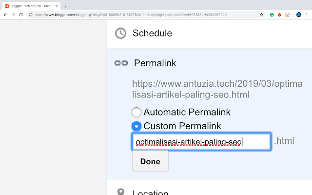 optimalisasi custom permalink artikel seo