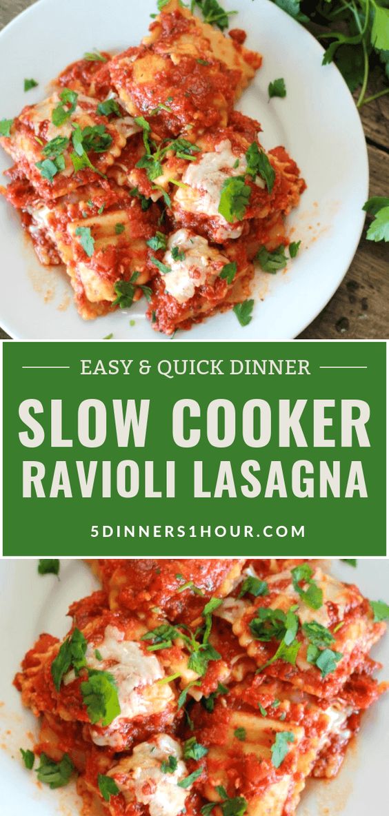 Slow Cooker Ravioli Lasagna