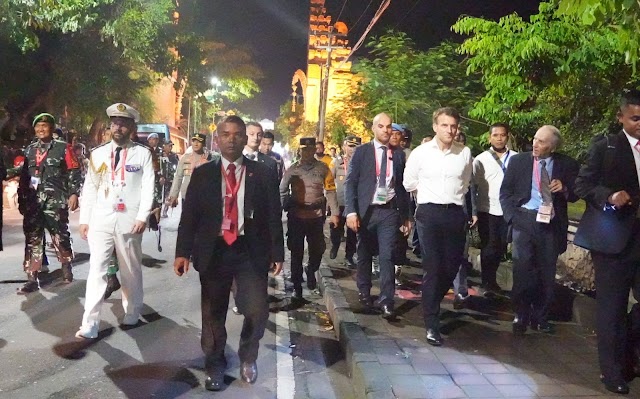 Kapolda Bali Terjun Langsung Kawal Pengamanan Presiden Prancis yang Jalan Kaki 2 Km