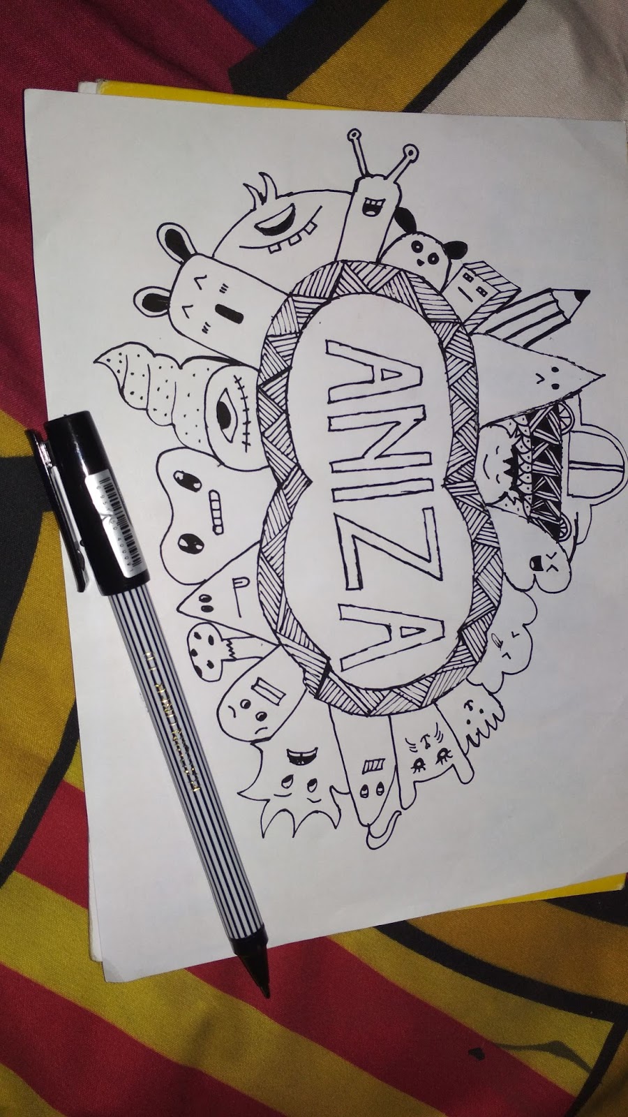 Tentangku Doodle Art Nama Aniza