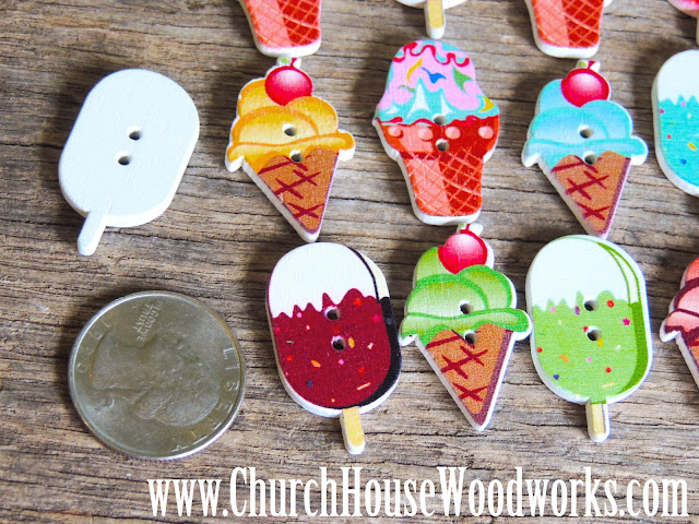 DIY Sewing Ice Cream Cone & Popsicle  Buttons by Church House Woodworks