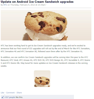HTC ice cream sandwich ICS 4.0 update / upgrade