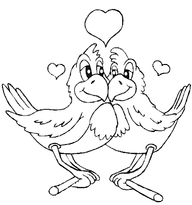 Love Birds Coloring Pages - Printable Birds Coloring Pictures