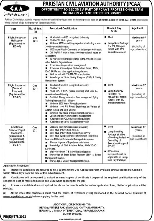 Government Civil Aviation ( PCCA ) Latest Jobs in Pakistan || Apply Now