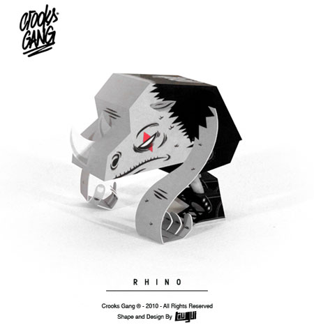 Crooks Gang Paper Toy Rhino