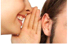 girl talking into ear