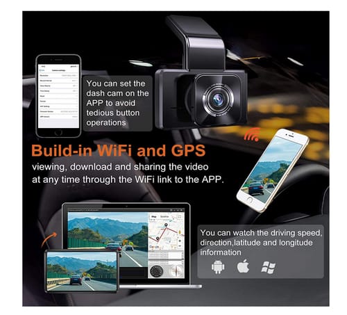 AUTOWOEL D330 FHD Dash Cam Built in WiFi GPS
