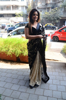 Neetu Chandra in Black Saree at Designer Sandhya Singh Store Launch Mumbai (11).jpg