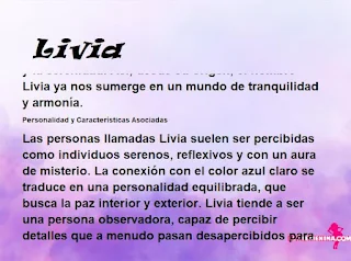 ▷ Significado del nombre Livia