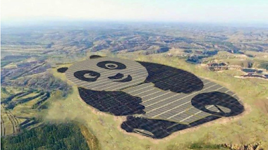 A China construiu uma usina de energia solar na forma de um panda