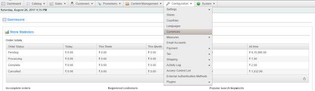 Currency configuration