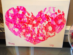 kids handprint heart
