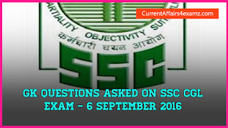 SSC CGL Questions 6 September 2016