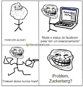 Forever alone? On , no! (tirinha troll problema zuckerberg)