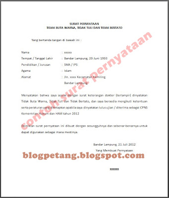 Contoh Surat Pernyataan Terbaru 2017  Contoh Surat 