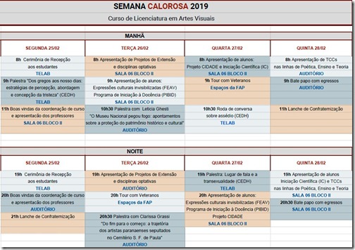 Prog Calourada LV(M,N)_Artes Visuais_Recepção CALOROSA_2019