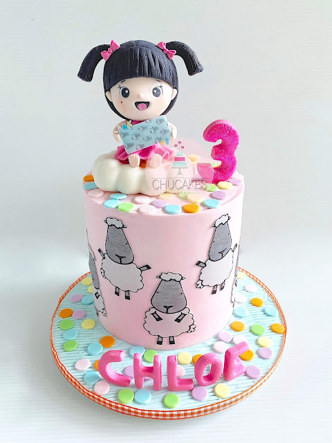 fondant cake little girl baa baa sheep sheepz pillow chucakes