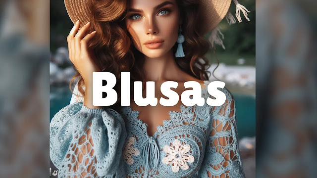 Patrones de blusas florales, de encaje y femeninas a crochet | Ebook No. 310