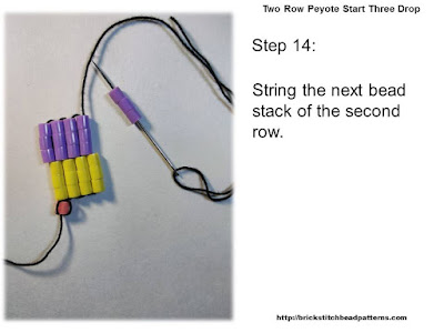 Click the image to view the Two Row or Peyote Start beading tutorial image larger.