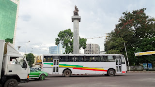 They bring me all along the streets from hotel to the plateau in Brazzaville