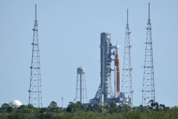 An image I took of NASA's Space Launch System rocket from the Apollo/Saturn V Center...on March 27, 2022.