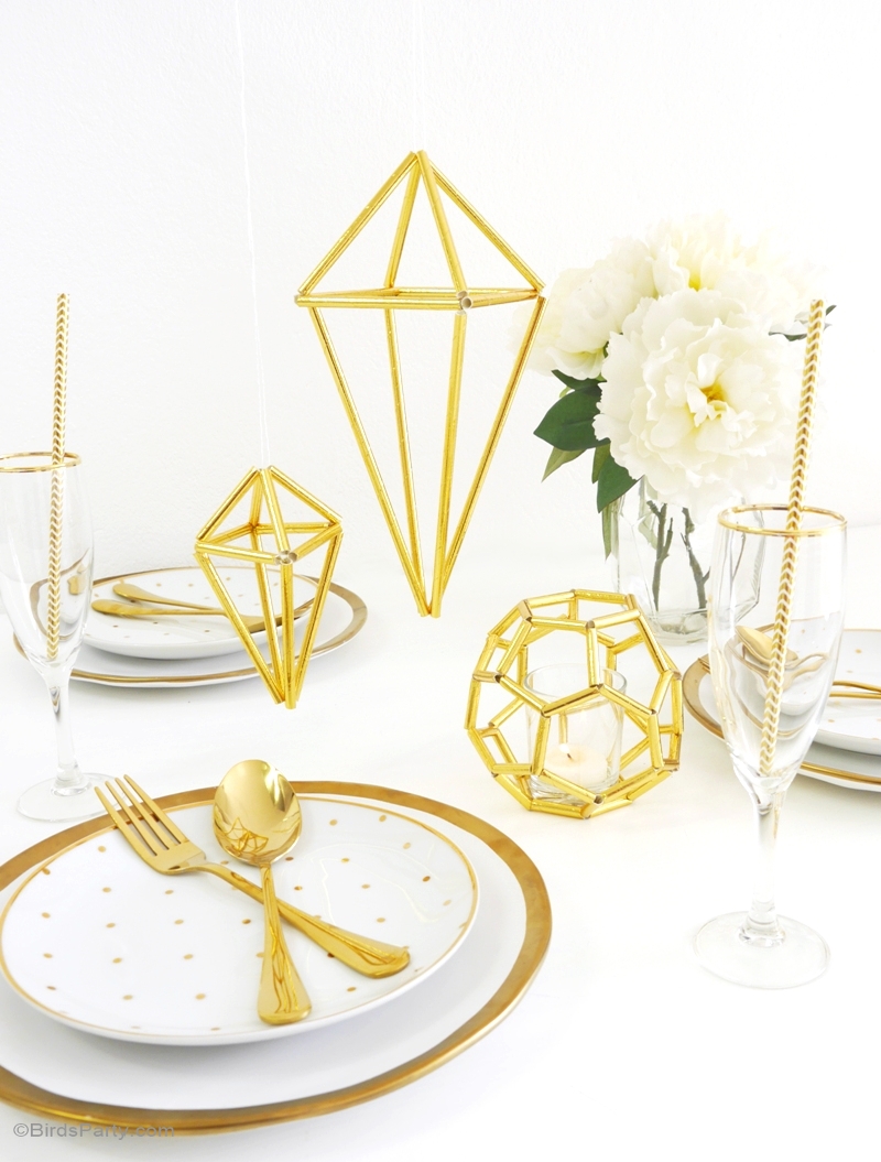 DIY Geometric Himmeli Party Decor - BirdsParty.com