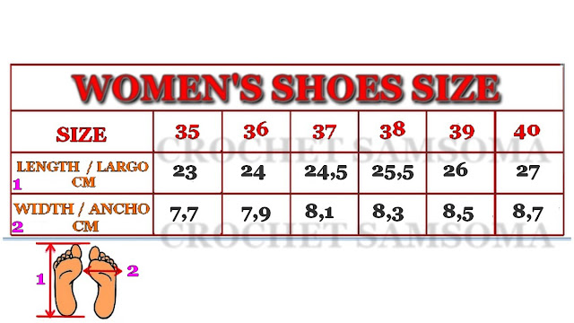 مقاسات احذية لمختلف الاعمار  / مقاسات احذية الاطفال  / مقاسات احذية للكبار والصغار/     جدول مقاسات  احدية الأطفال / مقاسات قاعدة شوز البيبي الكروشيه  / Kids Shoes Sizes  /  men's Shoes Sizes /  Women's Shoes Sizes /