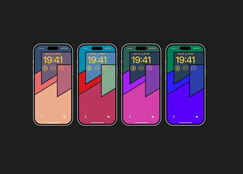 4 Cool and Colorful Flat Design Phone Wallpapers