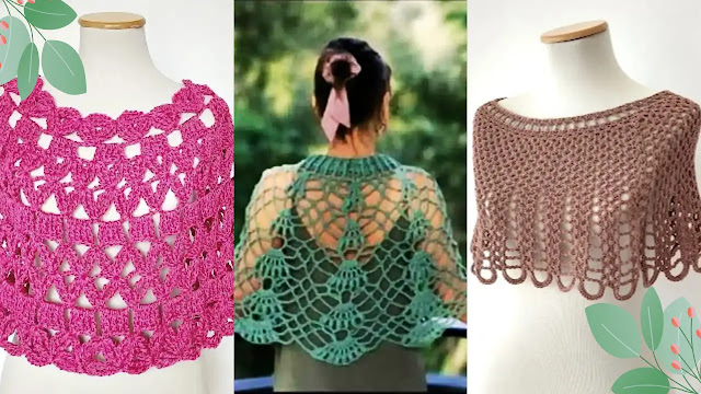 Moda fresca y ligera: Mini ponchos calados a crochet para looks de verano 🌿