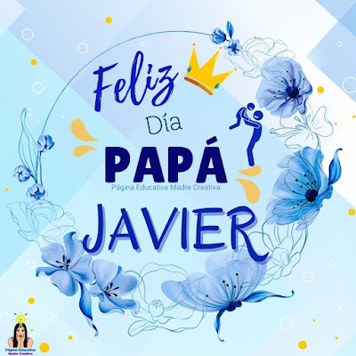 Solapín Feliz Día del Padre - Nombre Javier para imprimir gratis