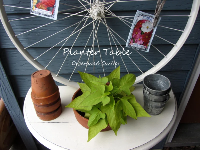 Covered Patio Planter Table www.organizedclutterqueen.blogspot.com