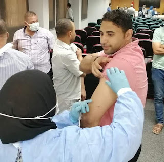 جامعة حلوان تواصل تطعيم منتسبيها ضد فيروس كورونا