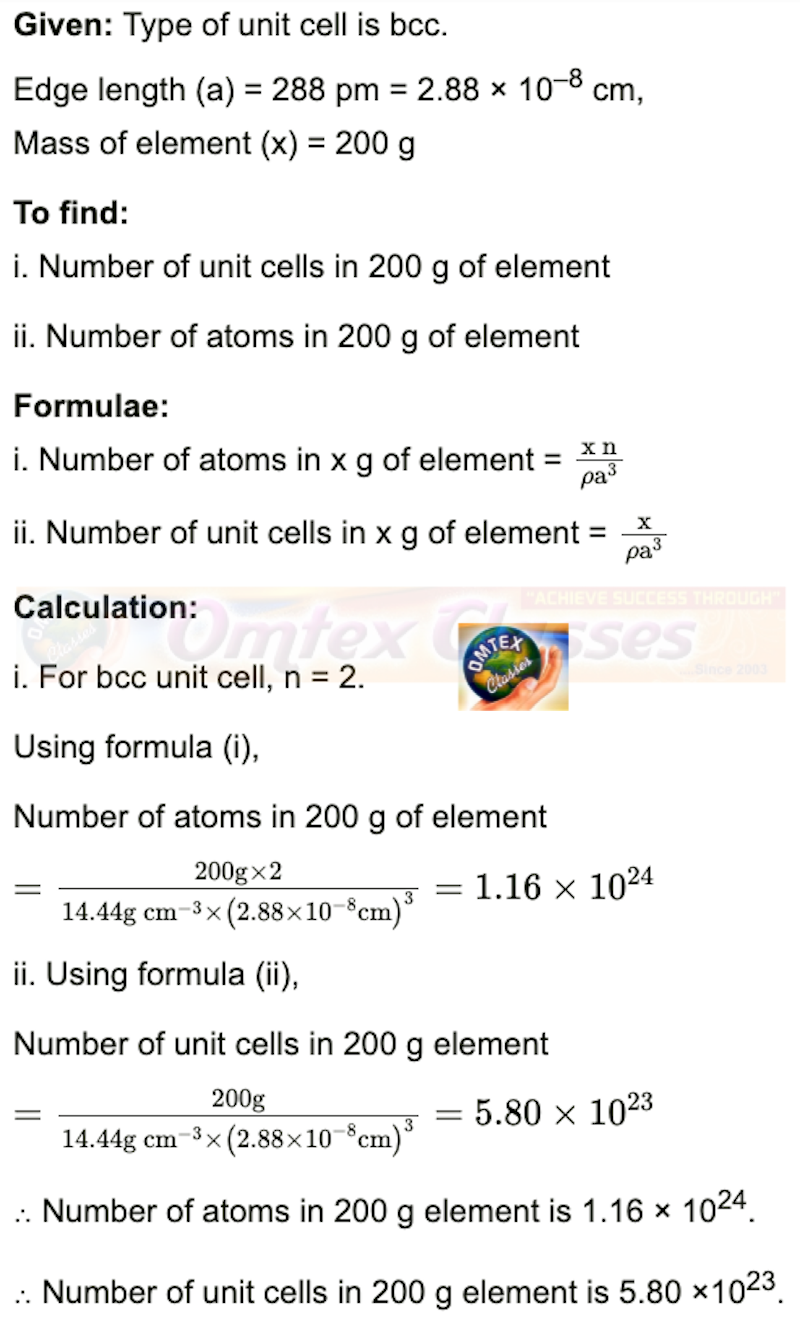 Chapter 1: Solid State  Balbharati solutions for Chemistry 12th Standard HSC Maharashtra State Board chapter 1 - Solid State 2020 - 2021