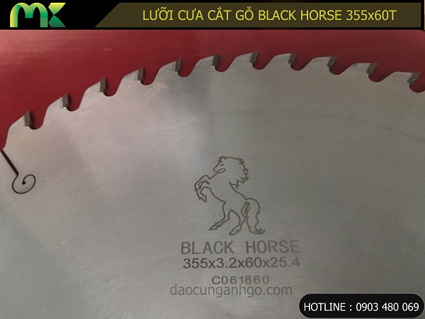 Lưỡi cưa cắt gỗ tự nhiên BLACK HORSE 355x60T