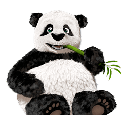 La mascota de TinyPNG. Un simpágico panda.