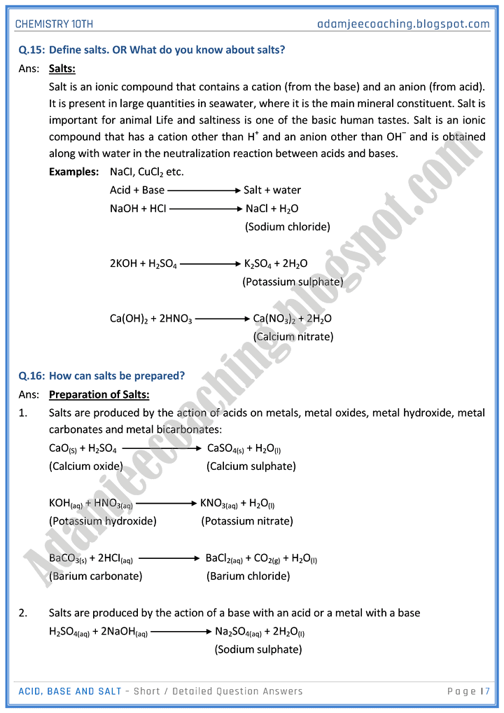 acid-base-and-salt-short-and-detailed-question-answers-chemistry-10th