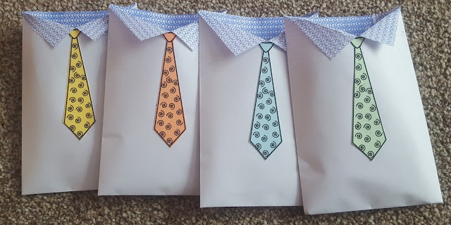 Envelope Shirts and Ties with Sweet Treats inside!