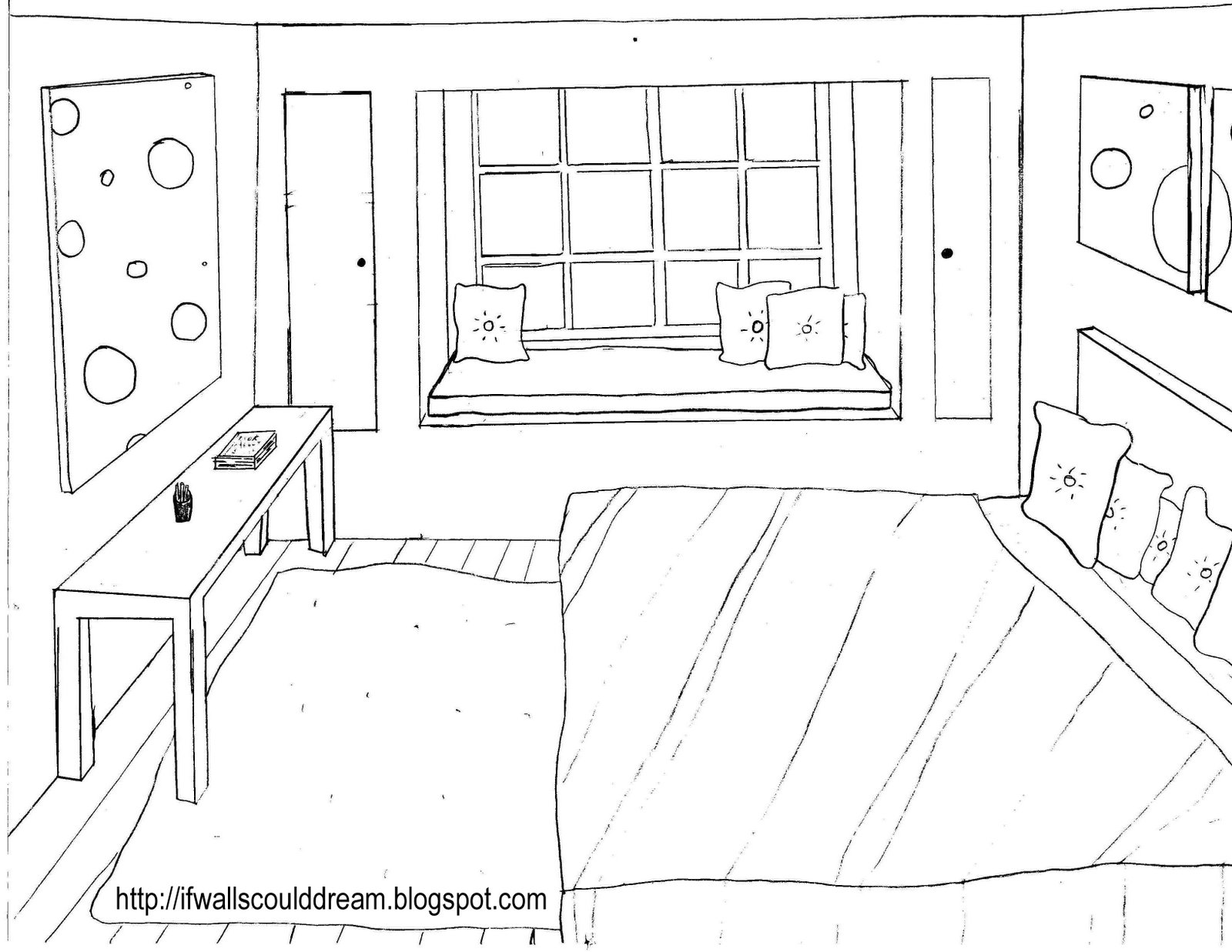 How To Draw A Bed In 3d A black and white bedroom!