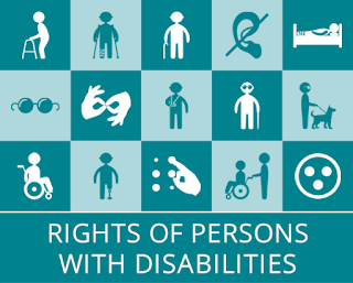 Poster showing people with disabilities who need to describe the photos