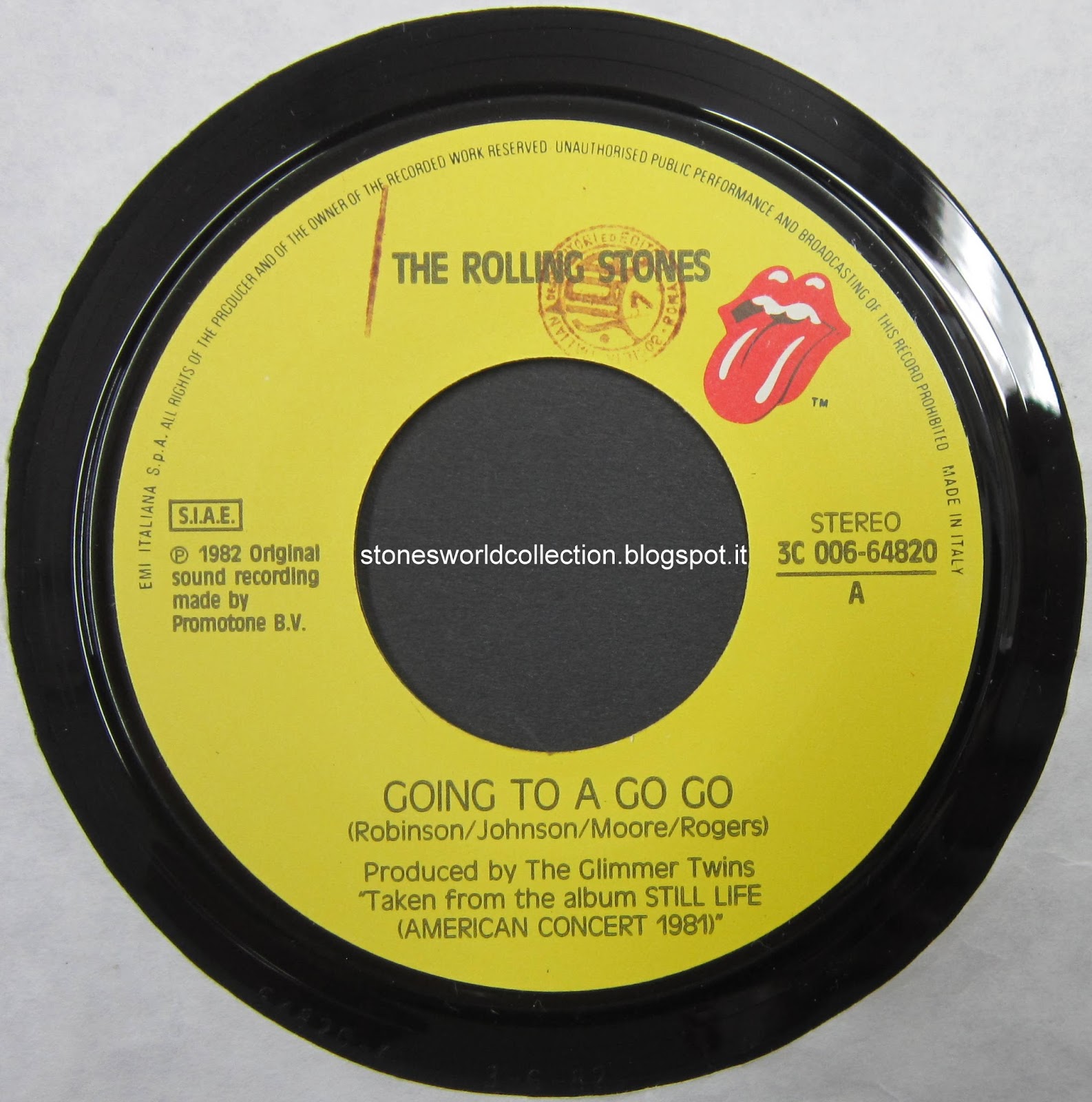 Stonesworldcollection Going To A Go Go Beast Of Burden Bonus Track Not Included In The Album Still Life Italy Rsr Fist Pressing With Es Small Logo On Back Cover