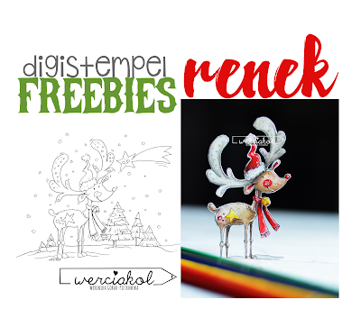 Reniferek- digistempel- FREE