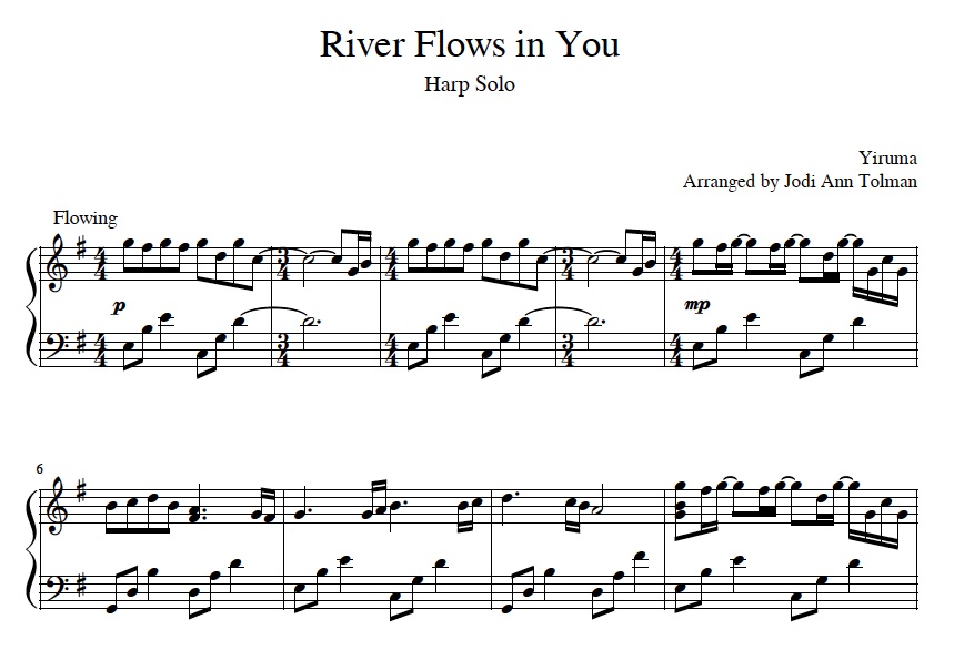 Music By Jodi Ann River Flows In You Harp Solo