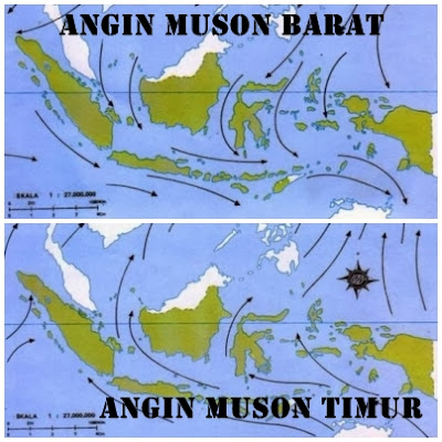 Perbedaan angin muson barat dan angin muson timur yakni sebagai berikut  4 perbedaan angin muson barat dan angin muson timur