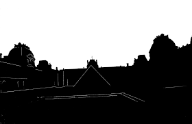 simple silhouette of the Louvre museum in Paris