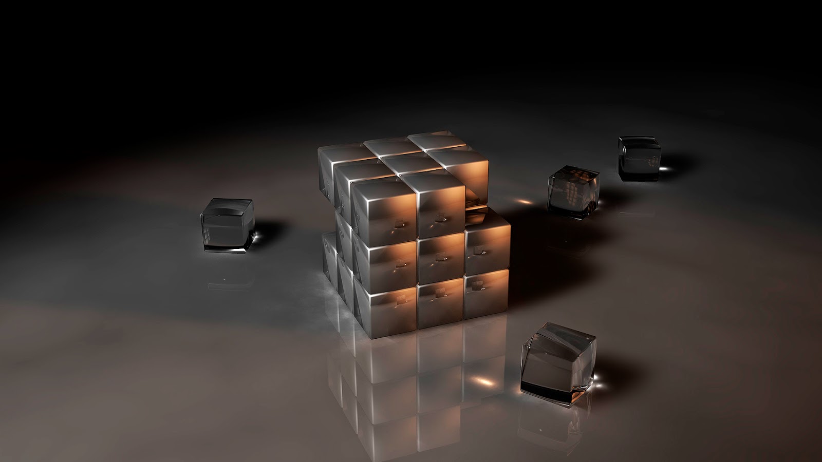 Cube Box 3D Black Wallpaper Wallpaper HD Desain Exterior