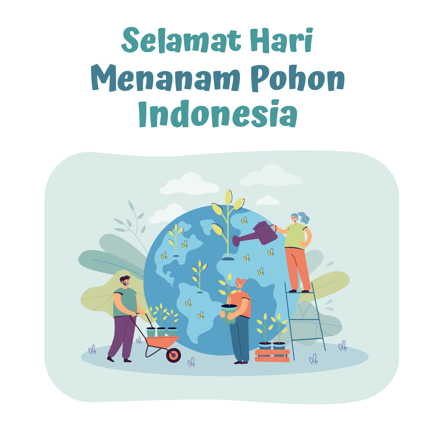 Poster Gambar Ucapan Selamat Hari Menanam Pohon Indonesia - 28 November