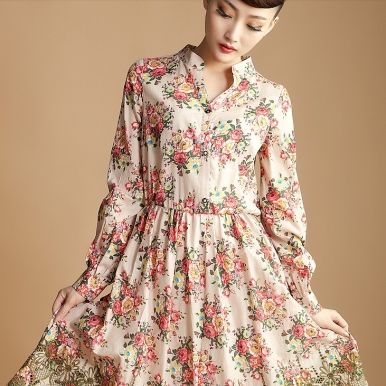 40 model dress cantik motif  bunga  gaya masa kini desain  